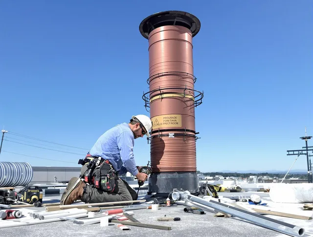 Installed chimney liner by Fullerton Chimney Sweep in Fullerton, CA