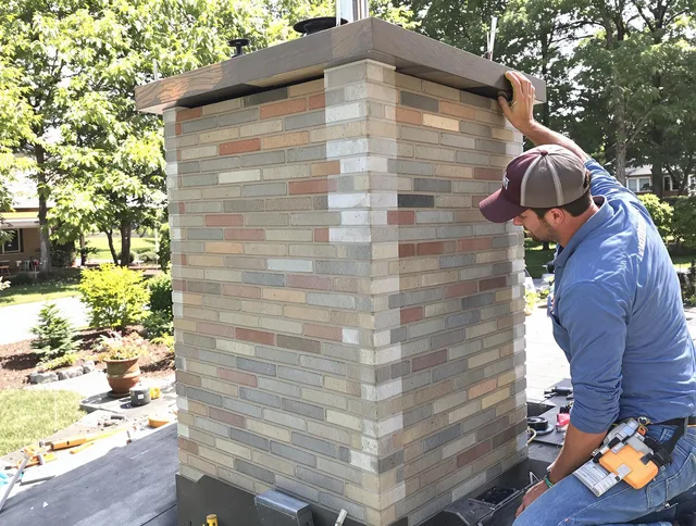 Fullerton Chimney Sweep completing a modern chimney remodel in Fullerton, CA