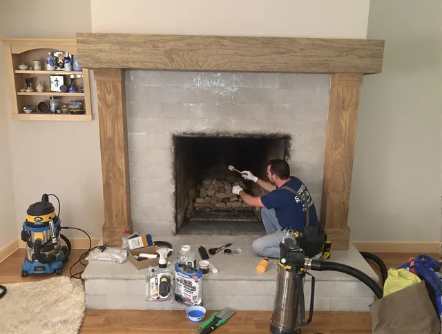 Detailed creosote removal process by Fullerton Chimney Sweep in Fullerton, CA