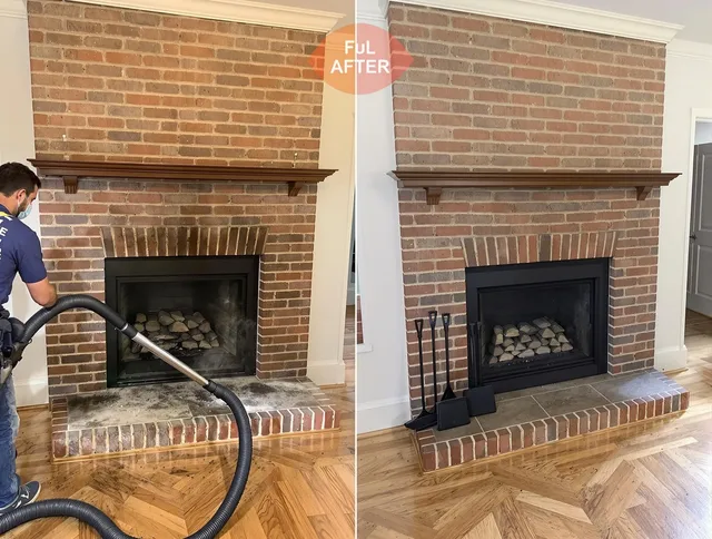 Fullerton Chimney Sweep carefully sanitizing a fireplace in Fullerton, CA