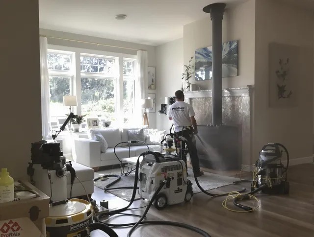 Soot removal service by Fullerton Chimney Sweep for a fireplace in Fullerton, CA